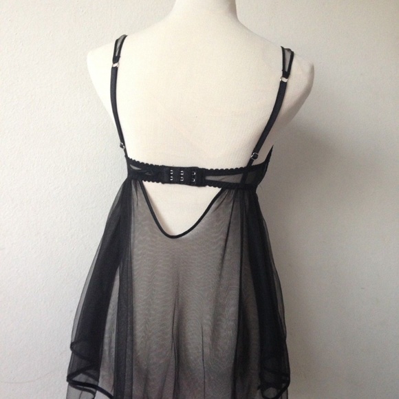 Victoria's Secret Babydoll Bridal Black Mesh Tutu - Picture 4 of 8